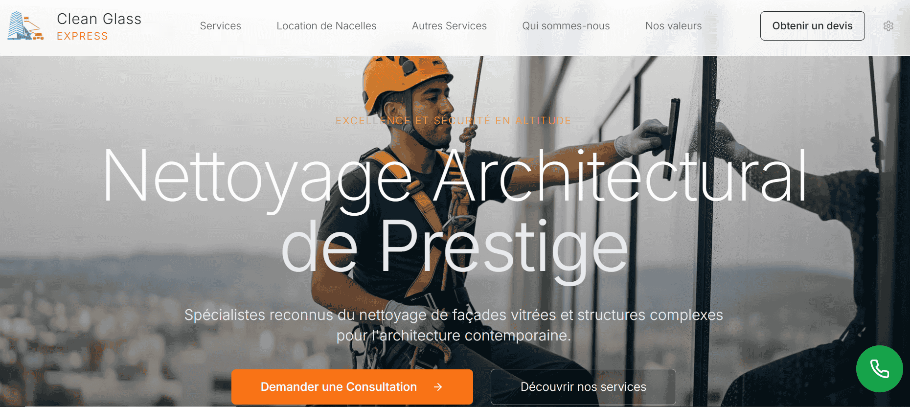 Site web de Clean Glass